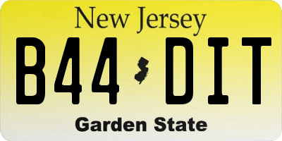 NJ license plate B44DIT