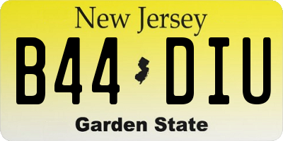 NJ license plate B44DIU
