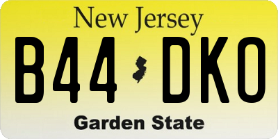 NJ license plate B44DKO