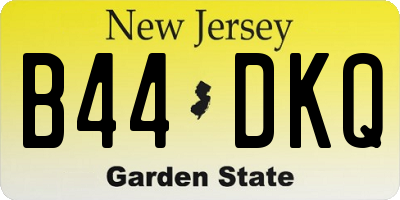 NJ license plate B44DKQ