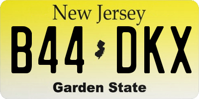 NJ license plate B44DKX