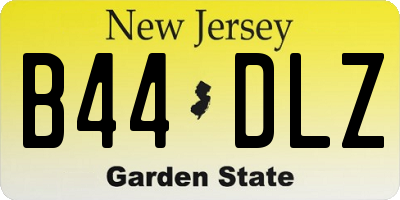 NJ license plate B44DLZ