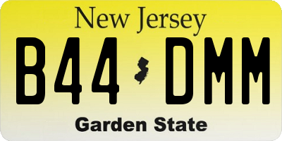 NJ license plate B44DMM