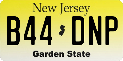 NJ license plate B44DNP
