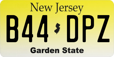 NJ license plate B44DPZ