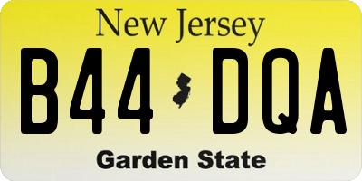 NJ license plate B44DQA