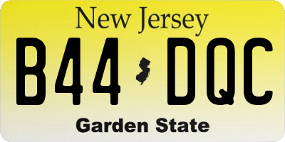 NJ license plate B44DQC