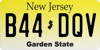 NJ license plate B44DQV