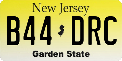 NJ license plate B44DRC