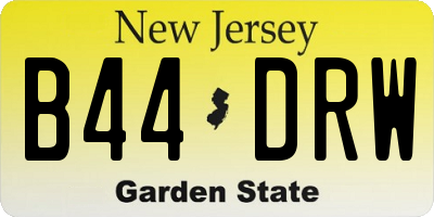 NJ license plate B44DRW