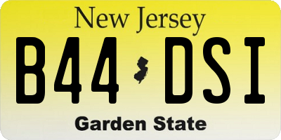 NJ license plate B44DSI