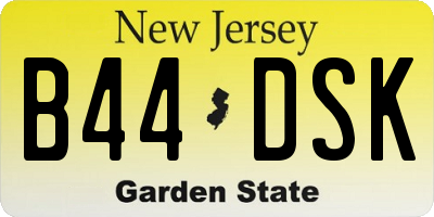 NJ license plate B44DSK