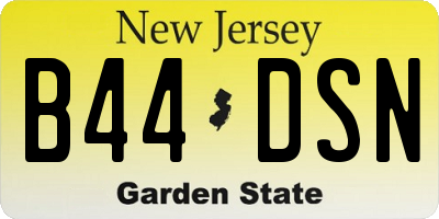 NJ license plate B44DSN
