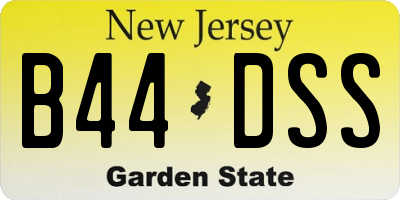 NJ license plate B44DSS