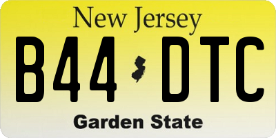 NJ license plate B44DTC