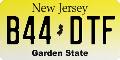 NJ license plate B44DTF
