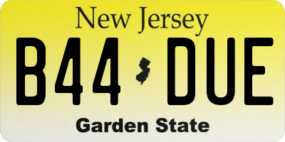 NJ license plate B44DUE