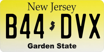 NJ license plate B44DVX