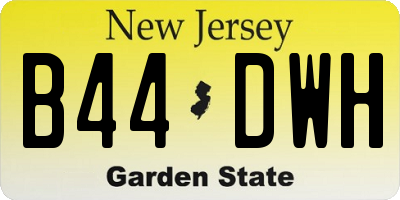 NJ license plate B44DWH