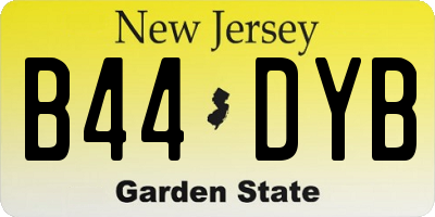 NJ license plate B44DYB