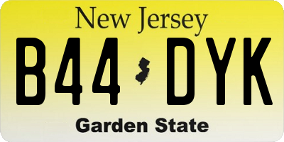 NJ license plate B44DYK