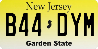 NJ license plate B44DYM