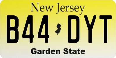 NJ license plate B44DYT
