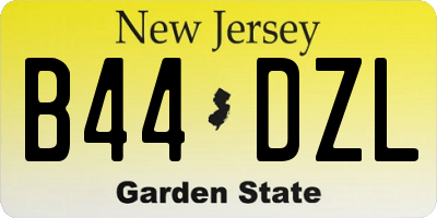 NJ license plate B44DZL