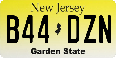 NJ license plate B44DZN