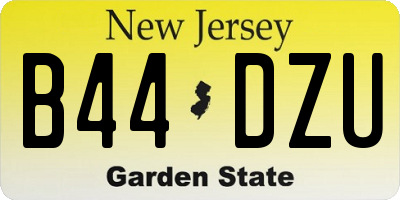 NJ license plate B44DZU