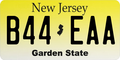 NJ license plate B44EAA