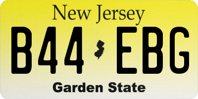 NJ license plate B44EBG