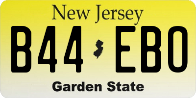 NJ license plate B44EBO