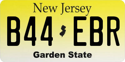 NJ license plate B44EBR