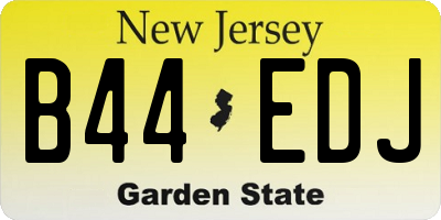 NJ license plate B44EDJ