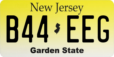 NJ license plate B44EEG