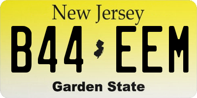 NJ license plate B44EEM