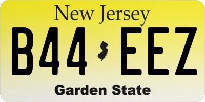 NJ license plate B44EEZ