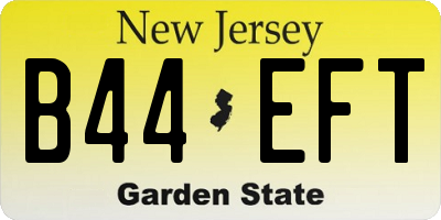NJ license plate B44EFT