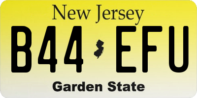 NJ license plate B44EFU