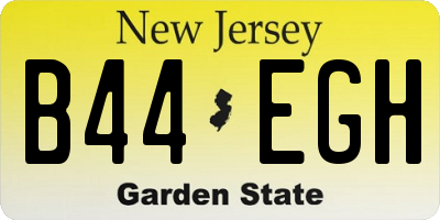 NJ license plate B44EGH