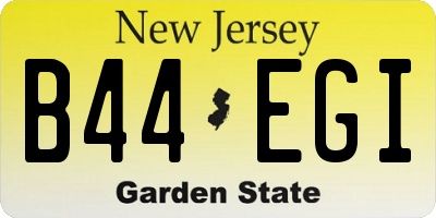 NJ license plate B44EGI