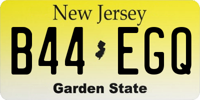 NJ license plate B44EGQ