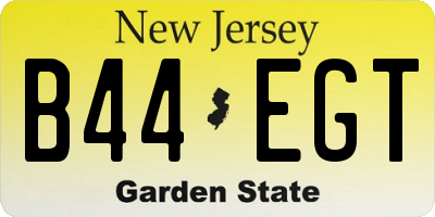 NJ license plate B44EGT