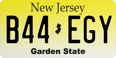 NJ license plate B44EGY