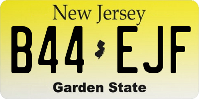 NJ license plate B44EJF