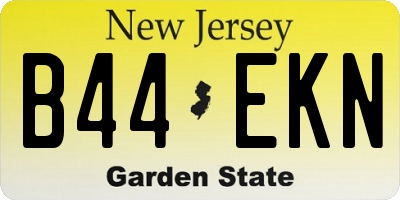 NJ license plate B44EKN