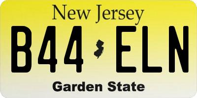 NJ license plate B44ELN