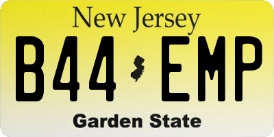 NJ license plate B44EMP