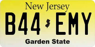 NJ license plate B44EMY